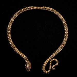 Bejeweled snake necklace